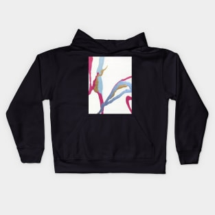 Meandering Colors Hot Pink and Blue Abstract with Gold Kids Hoodie